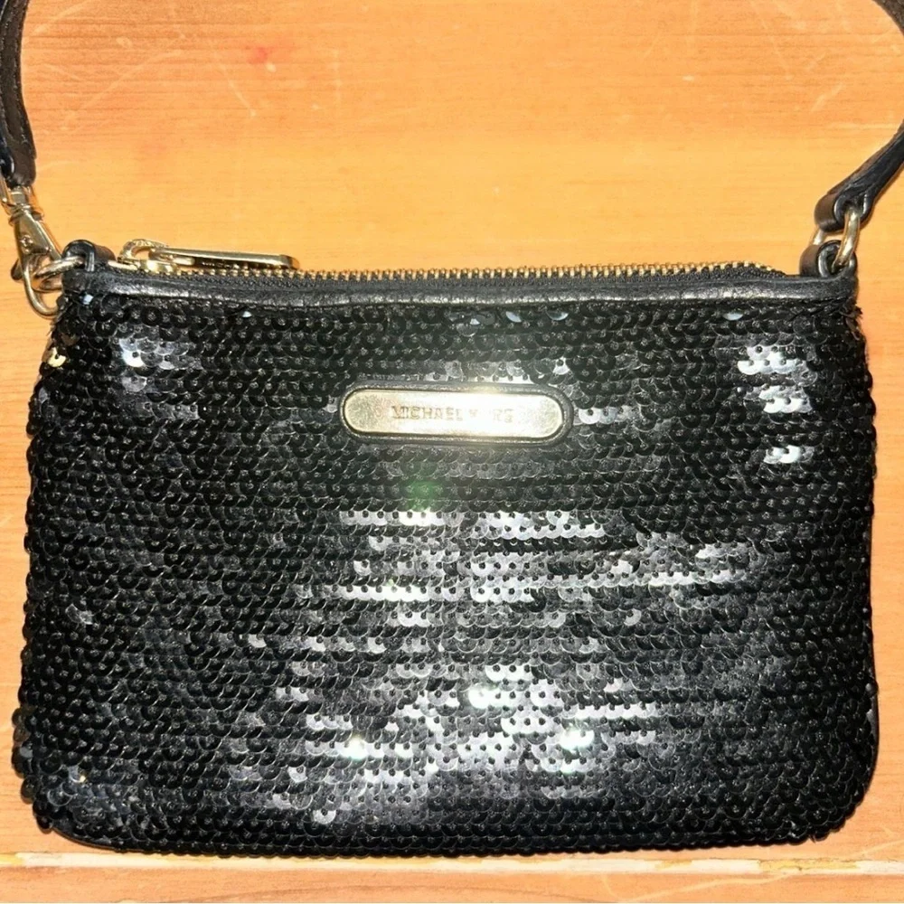 Michael Kors Black Sequined Clutch